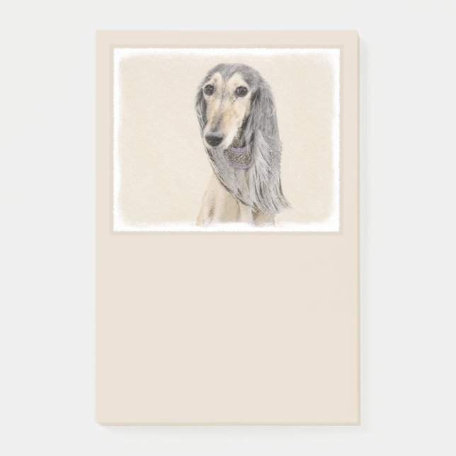 Post-it® Peinture de Saluki (Faune) - Cute Original Chien A (Devant)