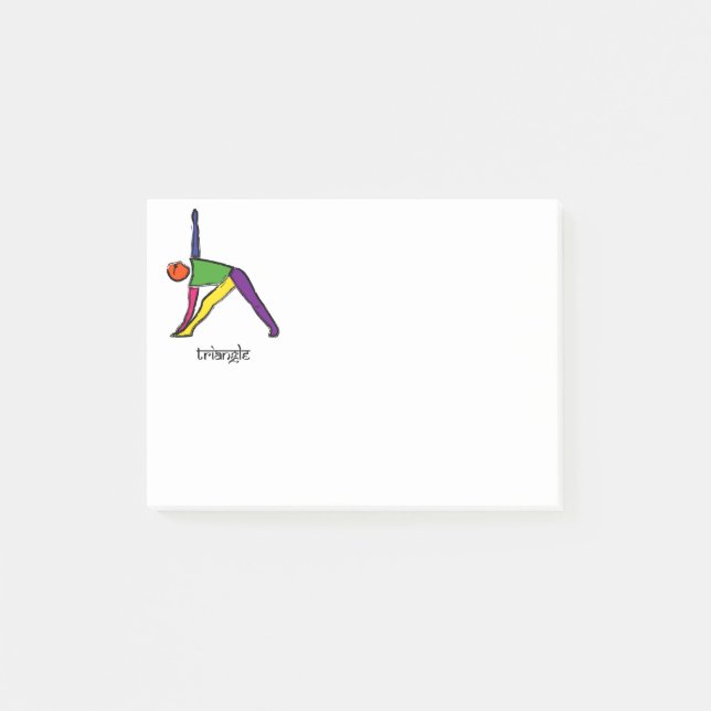Post-it® Peinture de yoga triangle pose avec texte sanskrit (Devant)