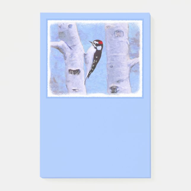 Post-it® Peinture Downy Woodpecker - Art original pour oise (Devant)