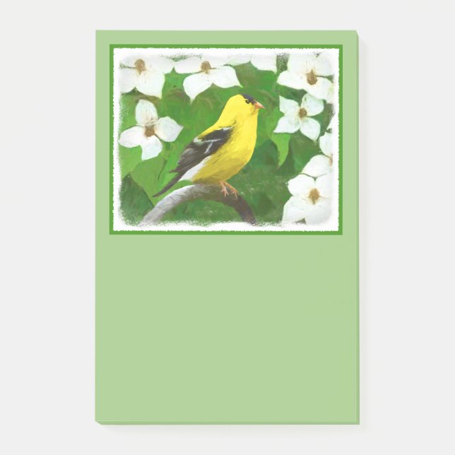 Post-it® Peinture Goldfinch - Cute Original Chien Art (Devant)