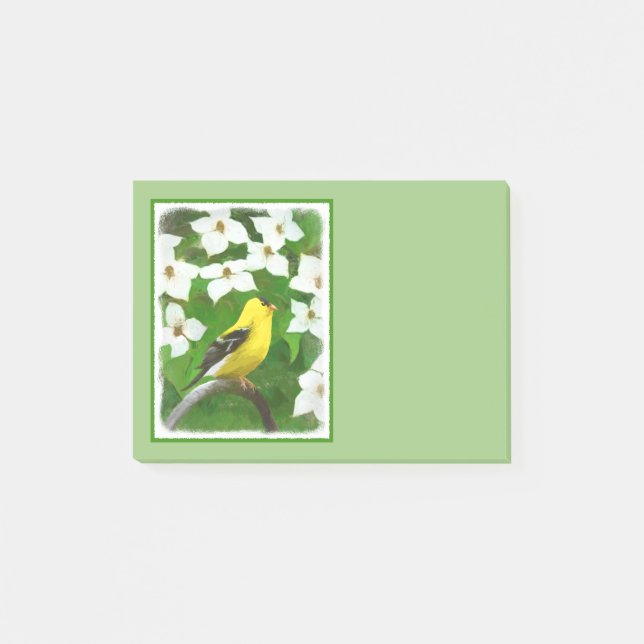 Post-it® Peinture Goldfinch - Cute Original Chien Art (Devant)