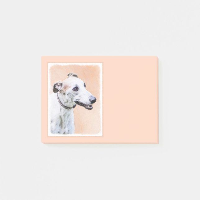 Post-it® Peinture Greyhound - Beau art original de chien (Devant)