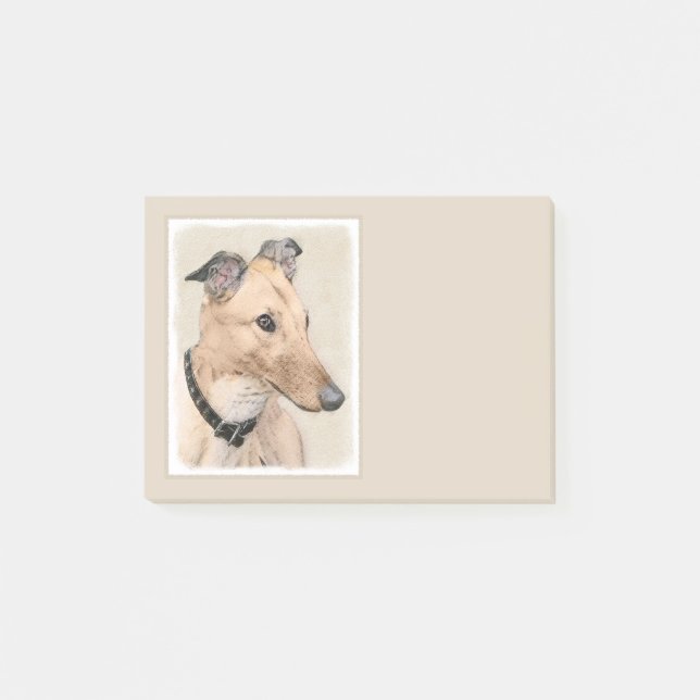 Post-it® Peinture Greyhound - Cute Original Chien Art (Devant)