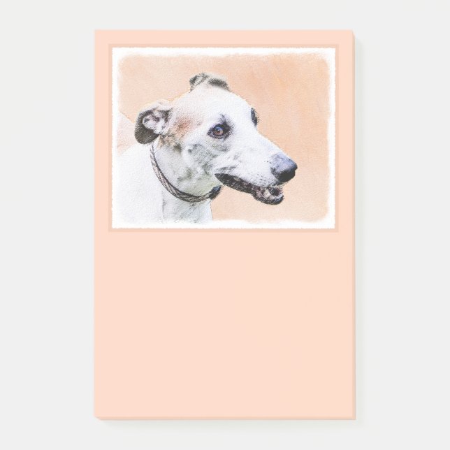 Post-it® Peinture Greyhound - Cute Original Chien Art (Devant)