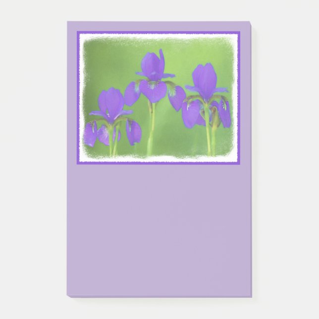 Post-it® Peinture Iris Violet - Art Fleur Originale (Devant)