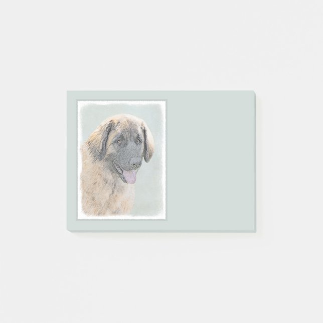 Post-it® Peinture Leonberger - Joli art original chien (Devant)