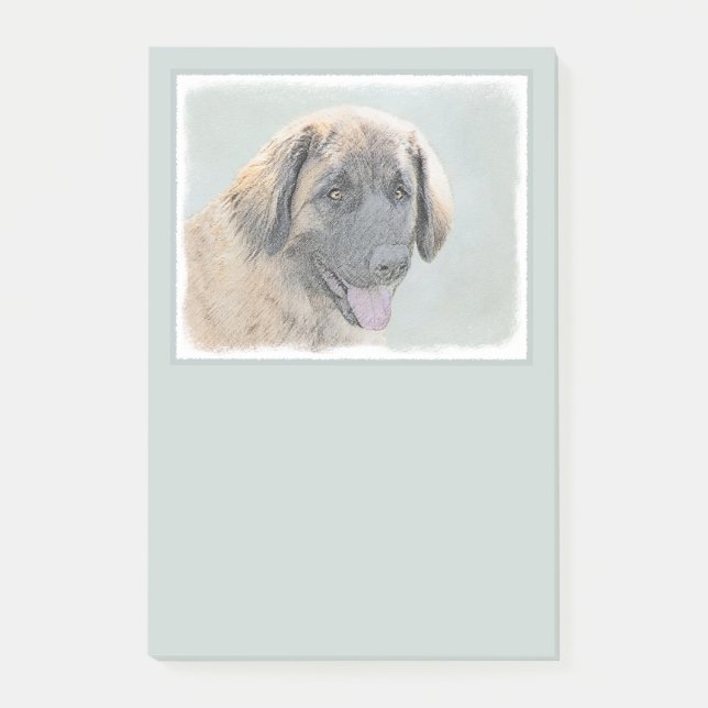 Post-it® Peinture Leonberger - Joli art original chien (Devant)