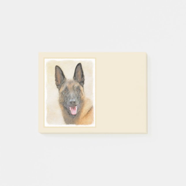 Post-it® Peinture Malinoise belge - Cute Original Chien Art (Devant)