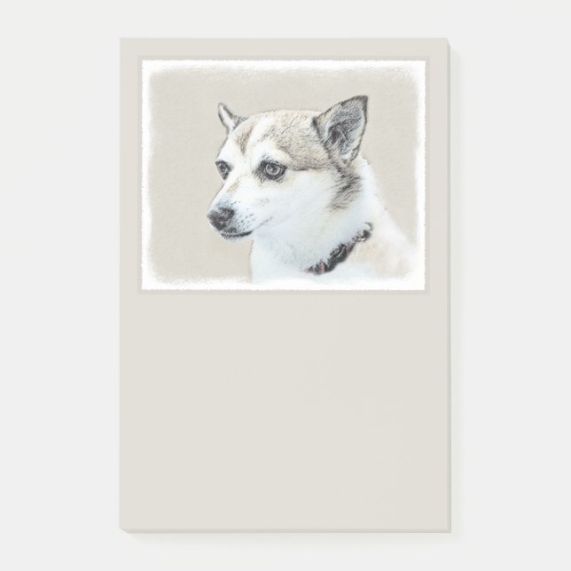 Post-it® Peinture norvégienne Lundehund - Art original chie (Devant)