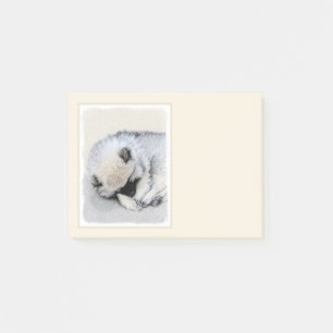 Post-it® Peinture originale de chiot Keeshond endormi