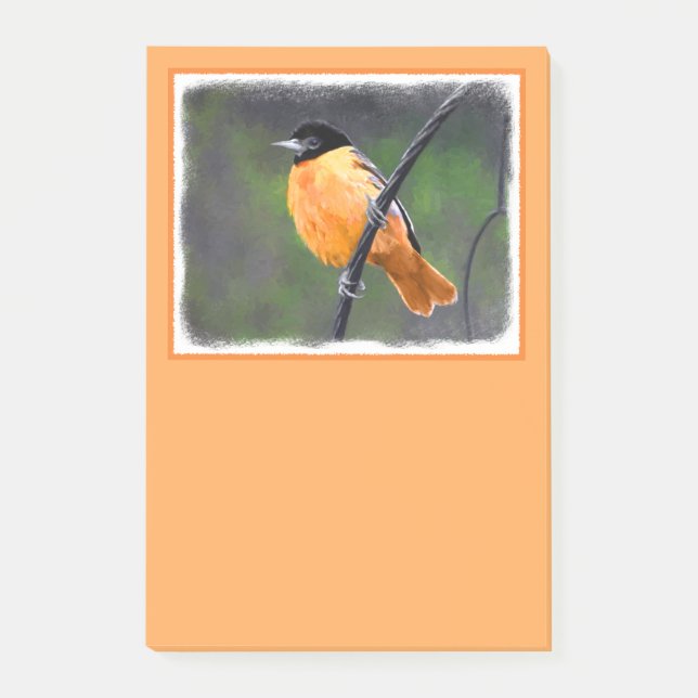 Post-it® Peinture Oriole - Art Oiseau Original (Devant)