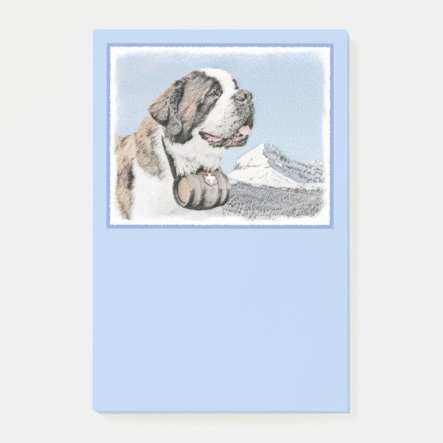 Post-it® Peinture Saint Bernard - Cute Original Chien Art (Devant)
