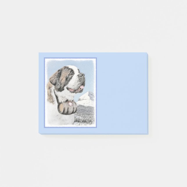 Post-it® Peinture Saint Bernard - Cute Original Chien Art (Devant)