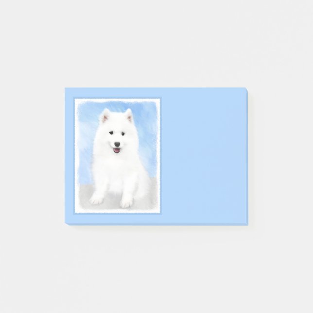 Post-it® Peinture Samoyed Puppy - Jolie Art Original Chien (Devant)