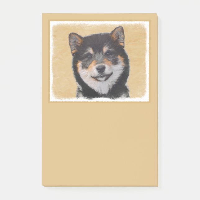 Post-it® Peinture Shiba Inu (Noir et Tan) - Art Chien (Devant)