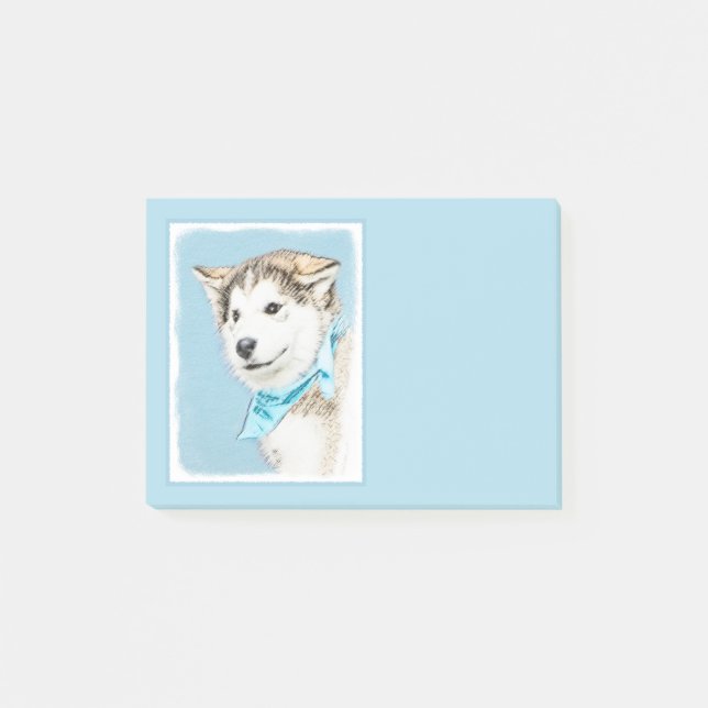 Post-it® Peinture Sibérienne Husky Puppy - Art Chien origin (Devant)