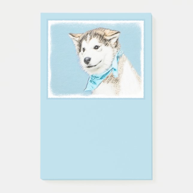 Post-it® Peinture Sibérienne Husky Puppy - Art Chien origin (Devant)