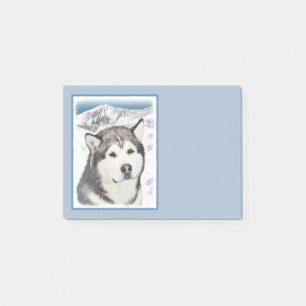 Post-it® Peinture sur malamute en Alaska - Beau art origina