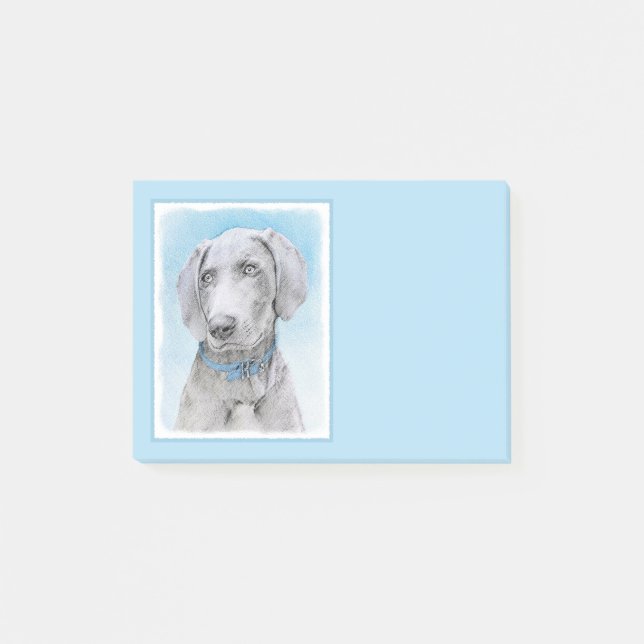 Post-it® Peinture Weimaraner - Joli art original chien (Devant)