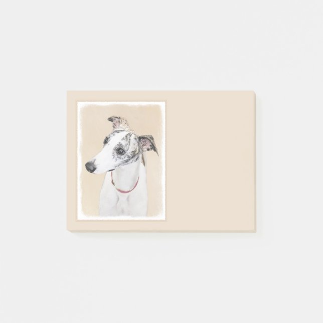 Post-it® Peinture Whippet - Jolie art original chien (Devant)