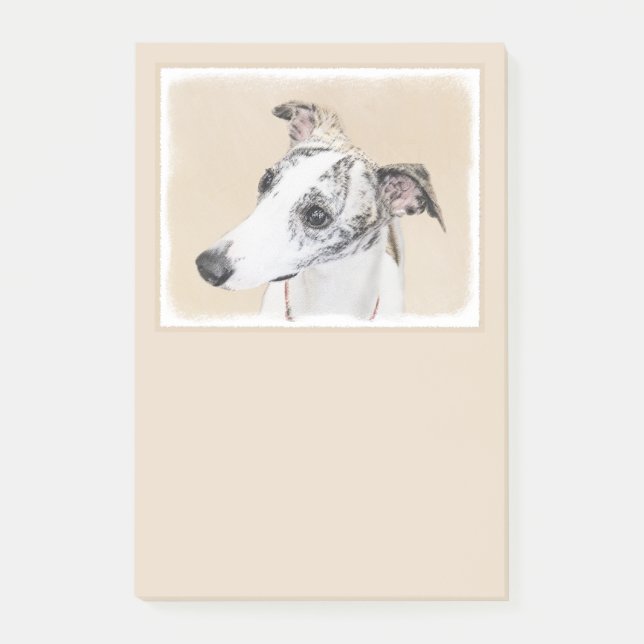 Post-it® Peinture Whippet - Jolie art original chien (Devant)