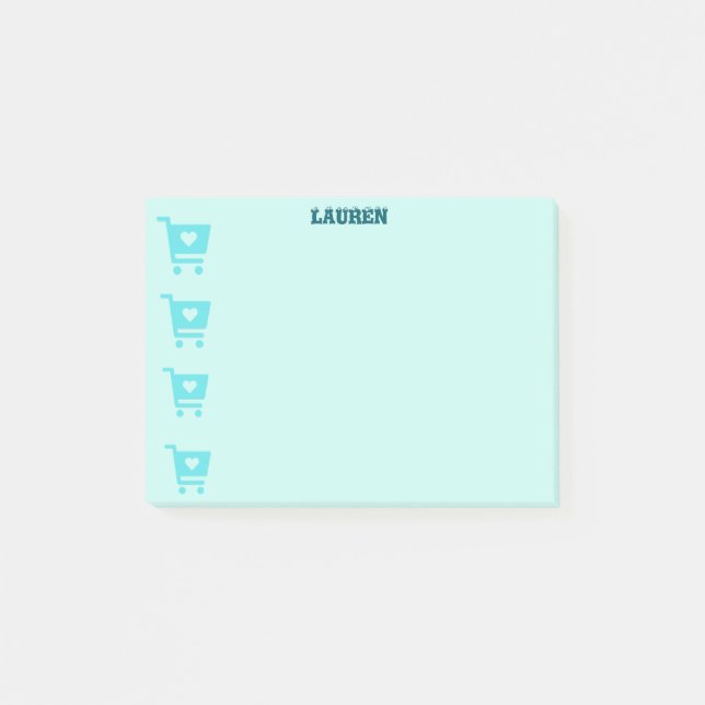 Post-it® pense-bête sur chariot de courses (Devant)