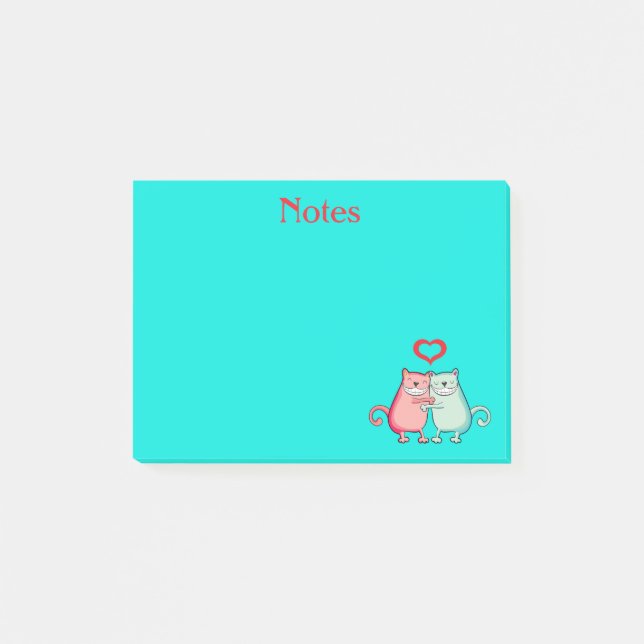 Post-it® Pense-bêtes Chats Amoureux (Devant)