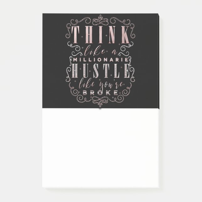 Post-it® Pensez comme un millionnaire, travaillez dur comme (Devant)