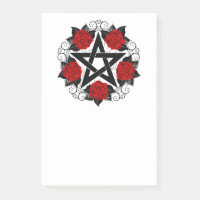 Pentagramme avec roses rouges