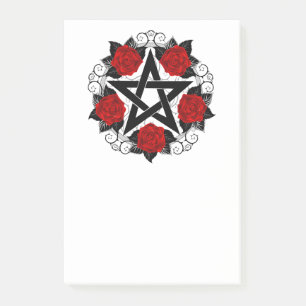 Post-it® Pentagramme avec roses rouges