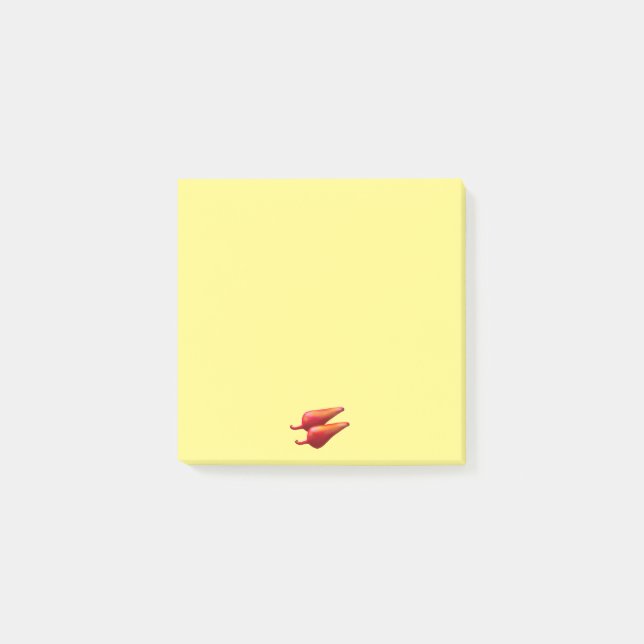 Post-it® Peppers Red Chili ppers paniers à notes jaunes (Devant)