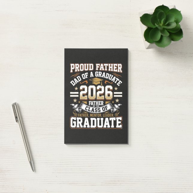 Post-it® Père fier de la promotion 2026 diplômé (Bureau)