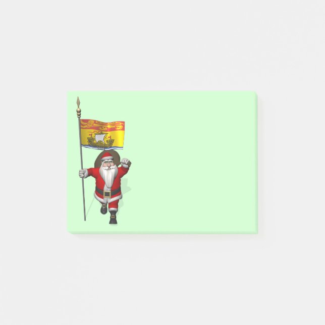 Post-it® Père Noël Avec Drapeau Du Nouveau-Brunswick CDN (Devant)