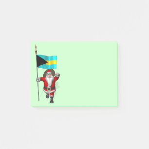 Post-it® Père Noël avec l'enseigne des Bahamas
