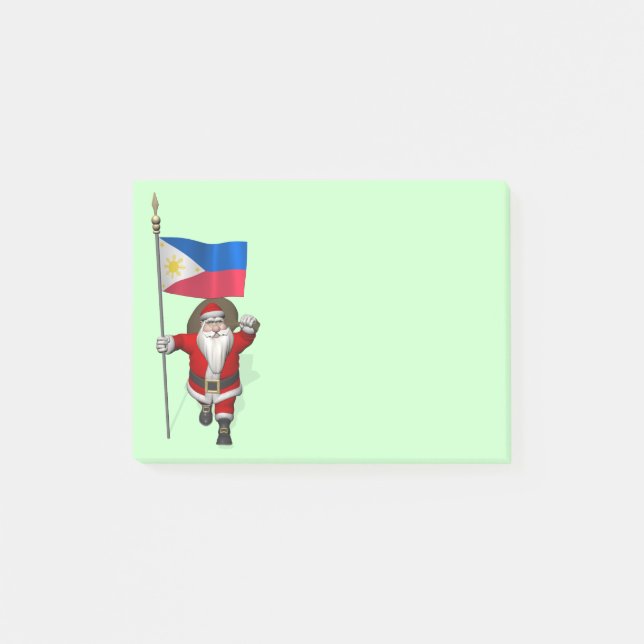 Post-it® Père Noël Avec L'Enseigne Des Philippines (Devant)