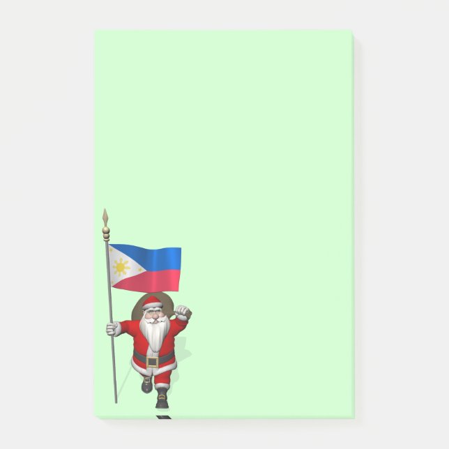 Post-it® Père Noël Avec L'Enseigne Des Philippines (Devant)