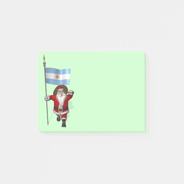 Post-it® Père Noël Avec L'Ensigne D'Argentine (Devant)