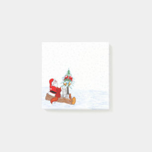 Post-it® Père Noël avec Renard de lapin et écureuil