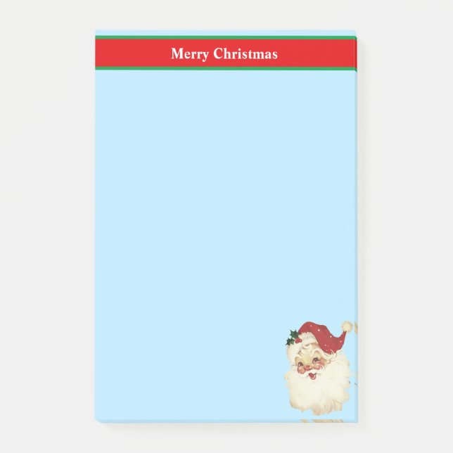 Post-it® Père Noël de Noël sur fond bleu clair (Devant)