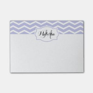 Post-it® Périwinkle White Chevron Name Monogramme