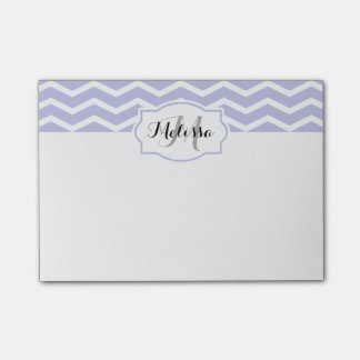 Post-it® Périwinkle White Chevron Name Monogramme