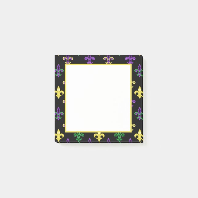 Post-it® Perles Fleur de Lis - Notes noires (Devant)
