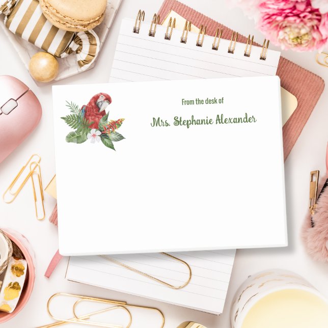 Post-it® Perroquet D'Aquarelle Oiseau Du Bureau De Sticky (Créateur téléchargé)