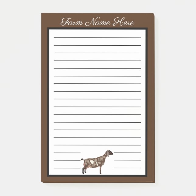 Post-it® Personalized Brown and White Nubian Dairy Goat (Devant)