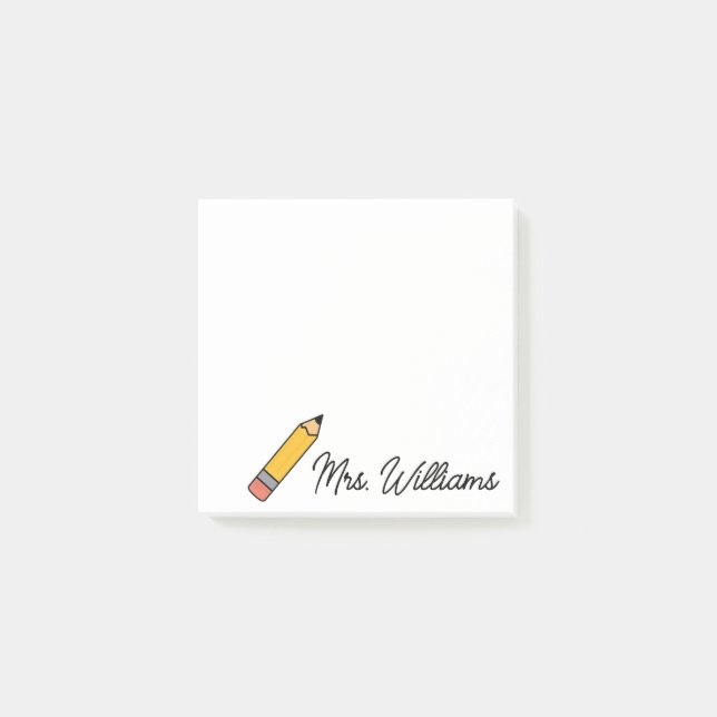 Post-it® Personalized Cute Crayon Teacher Back to School  (Devant)