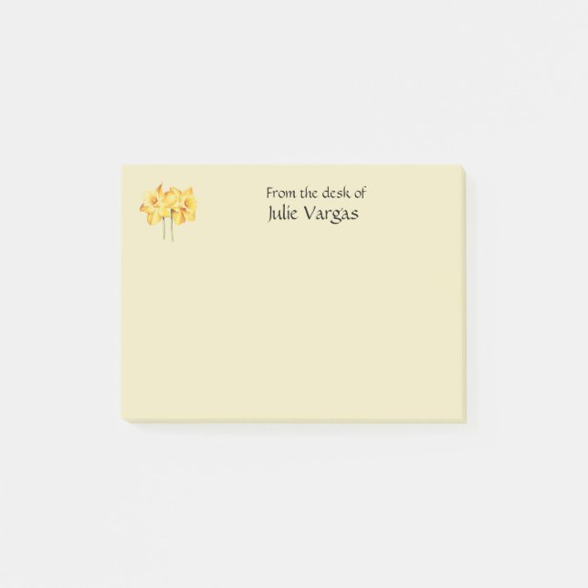 Post-it® Personalized daffodil yellow Post it notes (Devant)
