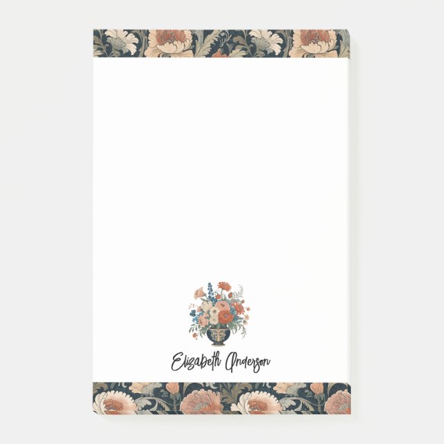 Post-it® Personalized Elegant Dark Floral (Devant)