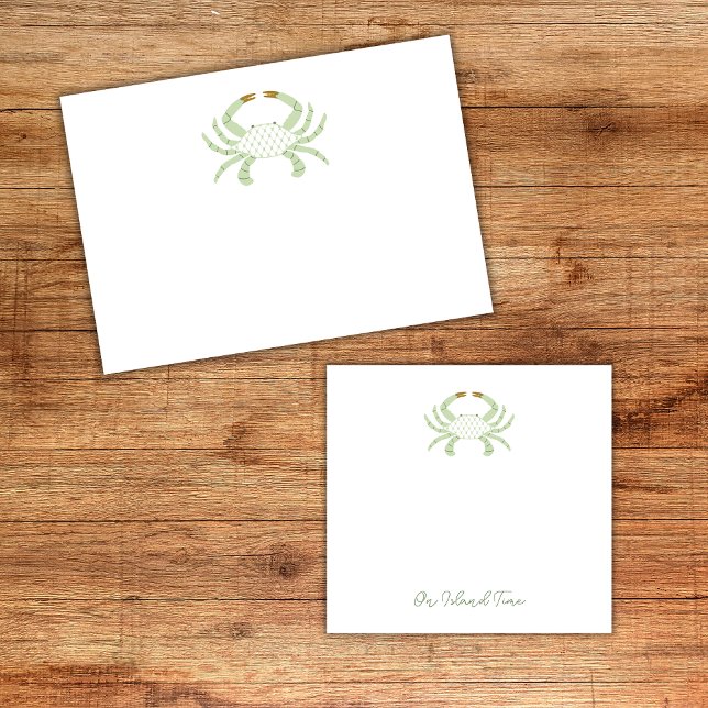 Post-it® Personalized Green Chic Crab, Beach Sticky Notes (Créateur téléchargé)