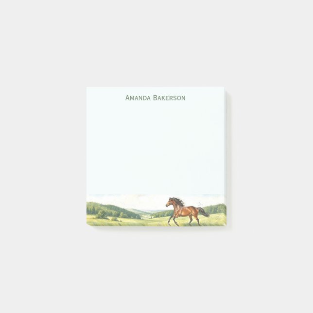 Post-it® Personalized Horse Stationery Customized Name (Devant)