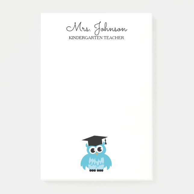 Post-it® Personalized kindergarten school teacher funny owl (Devant)